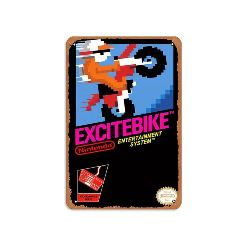 Excitebike Retro NES Gamer Shirt Poster  (20x1x30cm) - ملصق